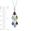 Thumbnail Image 1 of Multi Semi-Precious Pear-Shaped Gemstone Chandelier Pendant in Sterling Silver