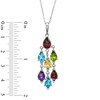 Thumbnail Image 2 of Multi Semi-Precious Pear-Shaped Gemstone Chandelier Pendant in Sterling Silver