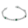 Thumbnail Image 2 of Lab-Created Emerald and White Topaz Line Bracelet in Sterling Silver - 7.25"