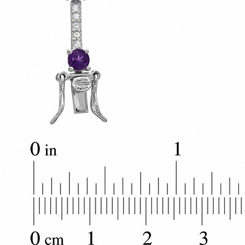 Main Image 3 of Amethyst and White Topaz Bracelet in Sterling Silver - 7.25"