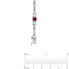 Thumbnail Image 3 of Lab-Created Ruby and White Topaz Line Bracelet in Sterling Silver - 7.25"