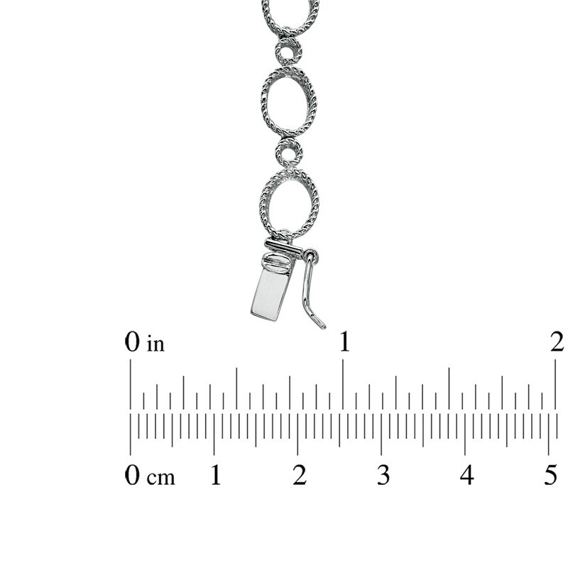 Main Image 3 of Multi Semi-Precious Oval Gemstone and Lab-Created White Sapphire Necklace in Sterling Silver