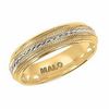 Thumbnail Image 0 of Men's 6.0mm Milgrain Twist Wedding Band in 10K Two-Tone Gold - Size 10