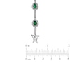 Thumbnail Image 3 of Pear-Shaped Lab-Created Emerald and Diamond Accent Bracelet in Sterling Silver - 7.25"