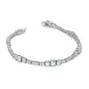 Thumbnail Image 2 of Aquamarine and White Topaz Line Bracelet in Sterling Silver - 7.25"