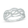 Thumbnail Image 0 of 1/10 CT. T.W. Diamond Loose Braid Ring in Sterling Silver