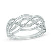 Thumbnail Image 1 of 1/10 CT. T.W. Diamond Loose Braid Ring in Sterling Silver