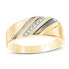 Thumbnail Image 1 of Diamond Accent Slant Wedding Band in 10K Gold