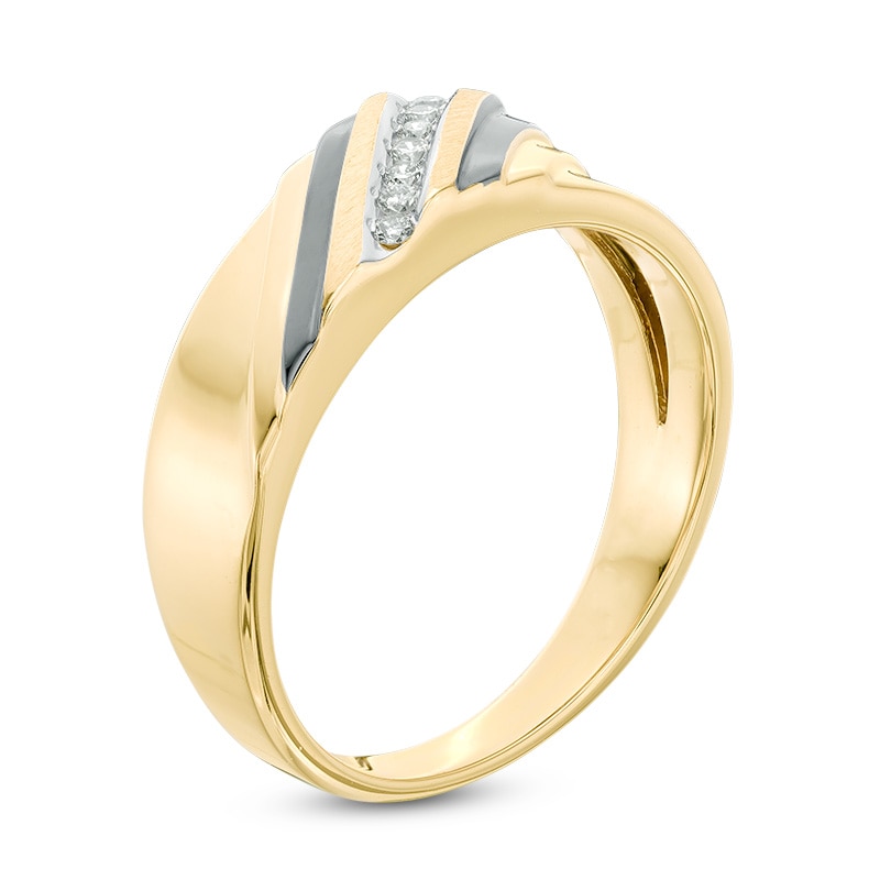 Main Image 2 of Diamond Accent Slant Wedding Band in 10K Gold