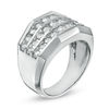 Thumbnail Image 1 of Men's 1-3/4 CT. T.W. Diamond Three Row Ring in 10K White Gold