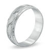 Thumbnail Image 1 of Triton Men's 6.0mm Satin Wave Wedding Band in 10K White Gold