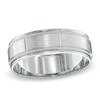 Thumbnail Image 0 of Men's 6.5mm Hammered Segment Wedding Band in 10K White Gold