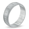 Thumbnail Image 1 of Men's 6.5mm Hammered Segment Wedding Band in 10K White Gold