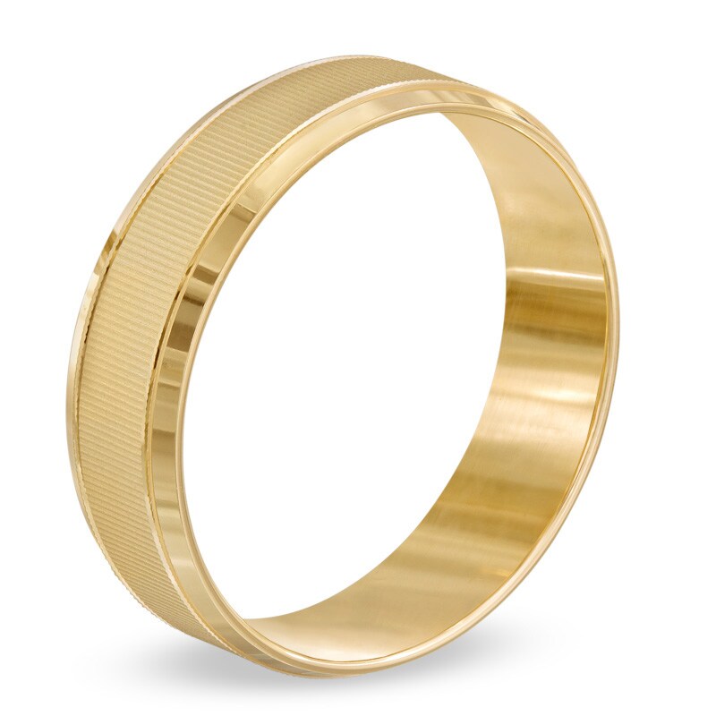Triton Men's 6.0mm Vertical Brushed Wedding Band in 10K Gold