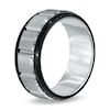 Thumbnail Image 1 of Men's 9.0mm Comfort Fit Two-Tone Tungsten Carbide Panel Wedding Band - Size 10
