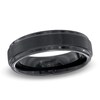 Thumbnail Image 0 of Triton Men's 6.0mm Comfort Fit Double Groove Black Tungsten Wedding Band