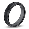 Thumbnail Image 1 of Triton Men's 6.0mm Comfort Fit Double Groove Black Tungsten Wedding Band