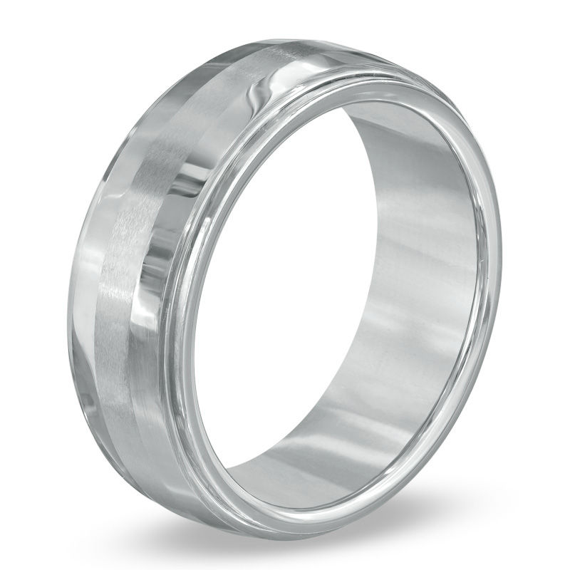 Triton Men's 8.0mm Step Edge Cobalt Wedding Band - Size 10