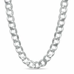 Men's 7.0mm Curb Chain Necklace in Solid Sterling Silver - 22"