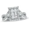 Thumbnail Image 0 of 2 CT. T.W. Princess-Cut Composite Diamond Rectangular Frame Ring in 14K White Gold