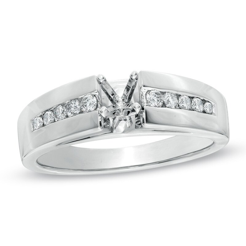 1/4 CT. T.W. Diamond Semi-Mount in 14K White Gold