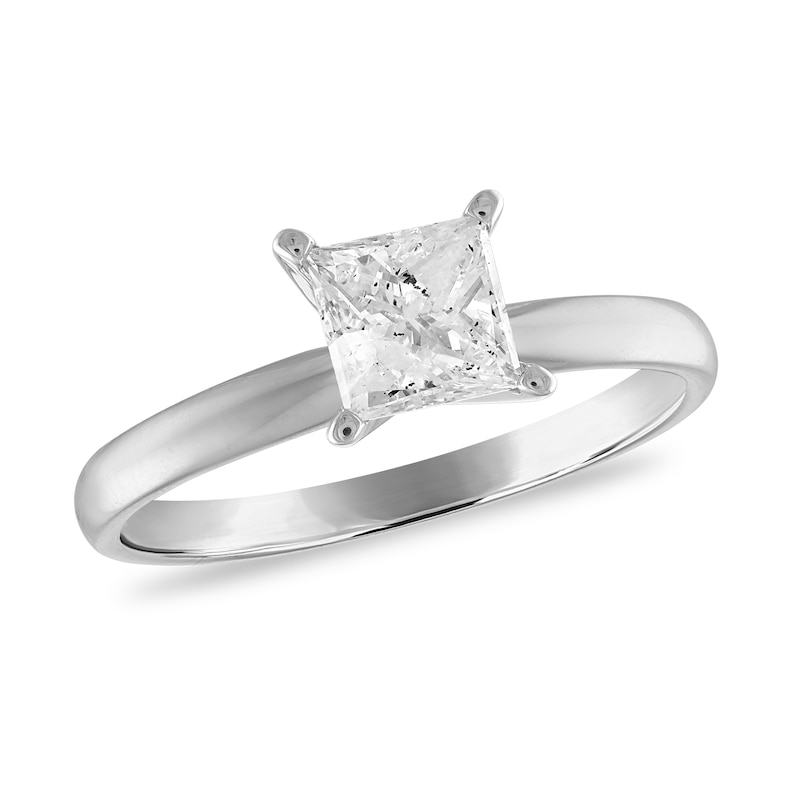 Main Image 1 of 1 CT. Princess-Cut Diamond Solitaire Engagement Ring in 14K White Gold (K/I3)