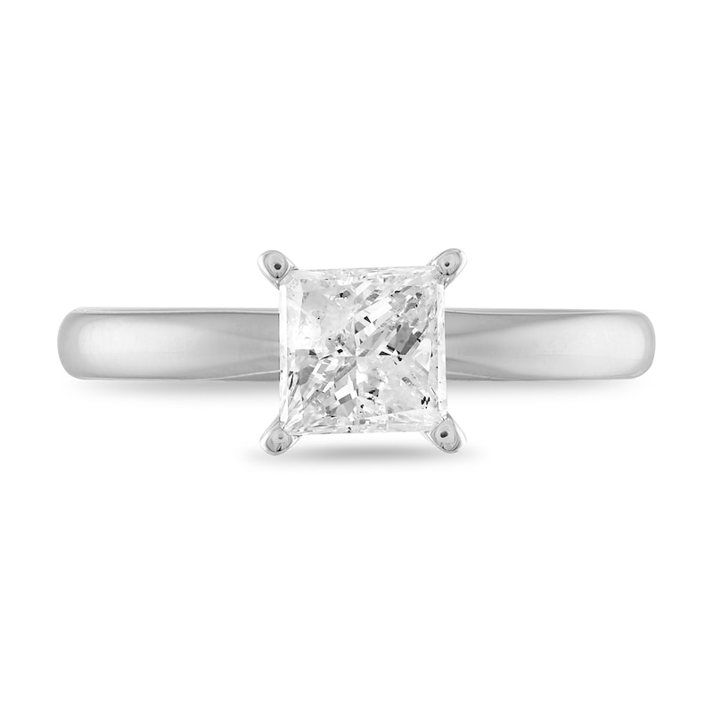 Main Image 3 of 1 CT. Princess-Cut Diamond Solitaire Engagement Ring in 14K White Gold (K/I3)