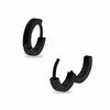 Black IP Stainless Steel Huggie Hoop Earrings