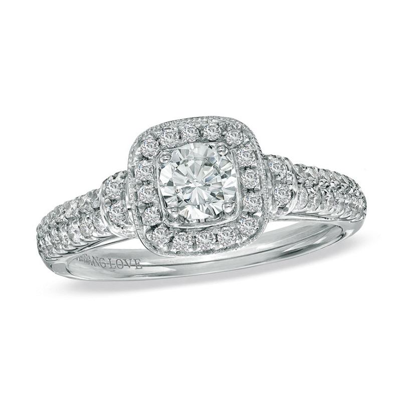 Main Image 1 of Vera Wang Love Collection 3/4 CT. T.W. Diamond Frame Engagement Ring in 14K White Gold