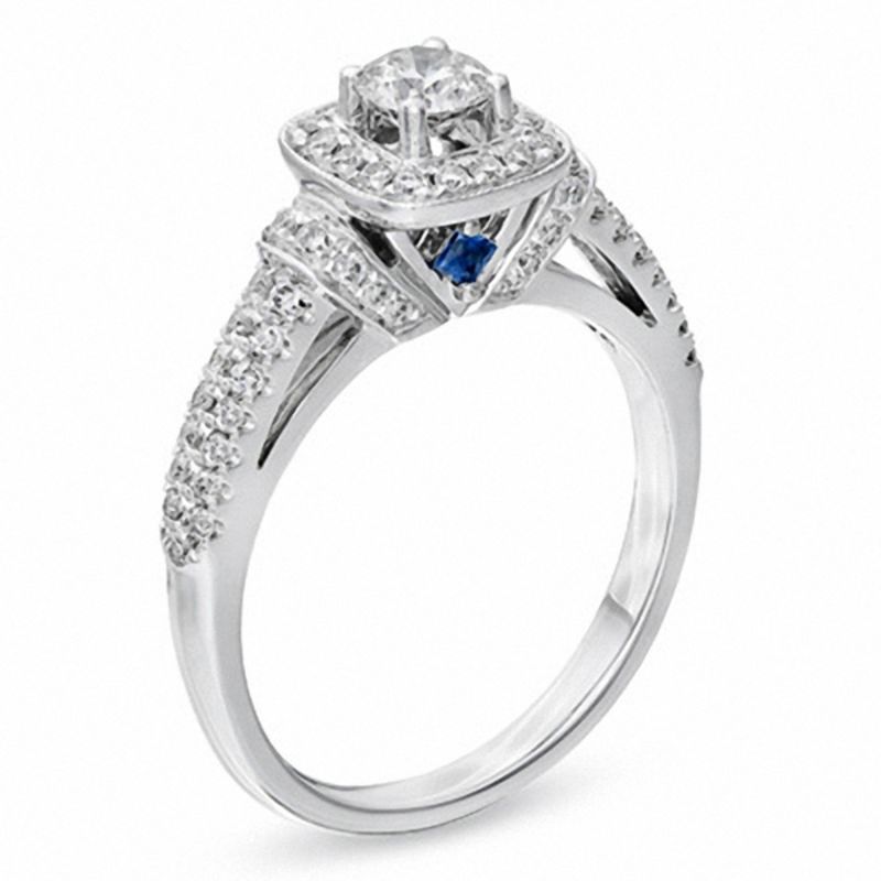 Main Image 3 of Vera Wang Love Collection 3/4 CT. T.W. Diamond Frame Engagement Ring in 14K White Gold