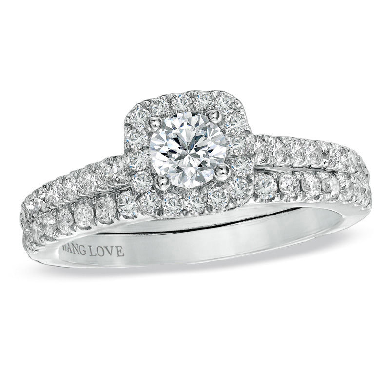 Vera Wang Love Collection 1 CT. T.W. Diamond Frame Bridal Set in 14K White Gold