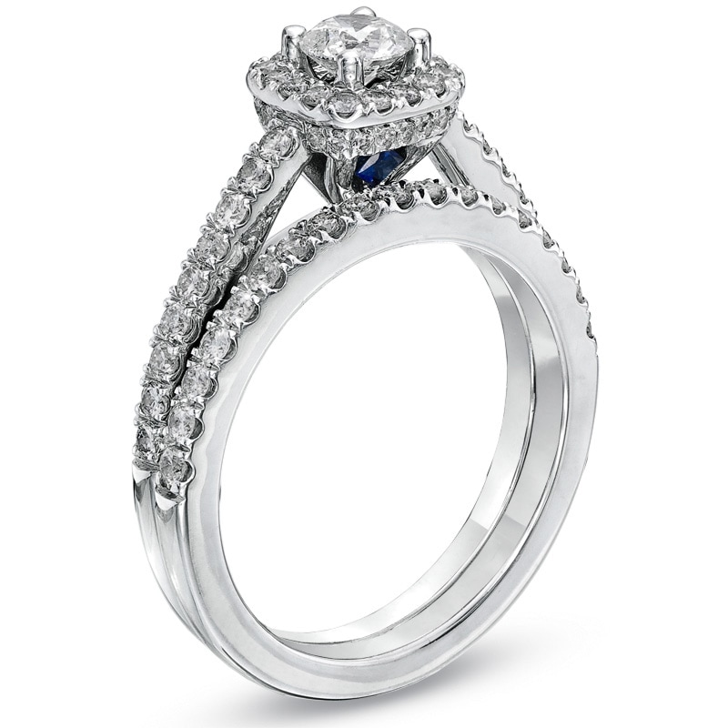 Main Image 3 of Vera Wang Love Collection 1 CT. T.W. Diamond Frame Bridal Set in 14K White Gold