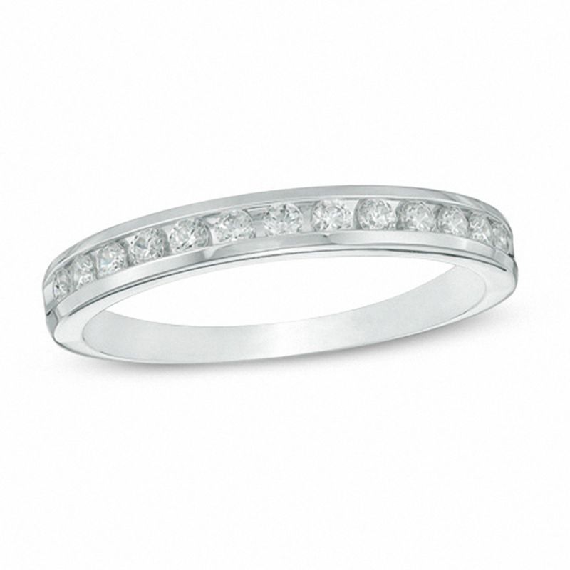 1/5 CT. T.W. Diamond Channel-Set Band in 10K White Gold