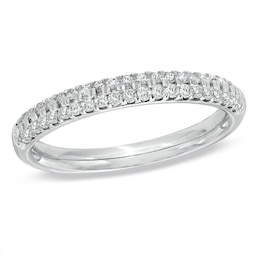 Vera Wang Love Collection 3/8 CT. T.W. Diamond Two Row Anniversary Band in 14K White Gold