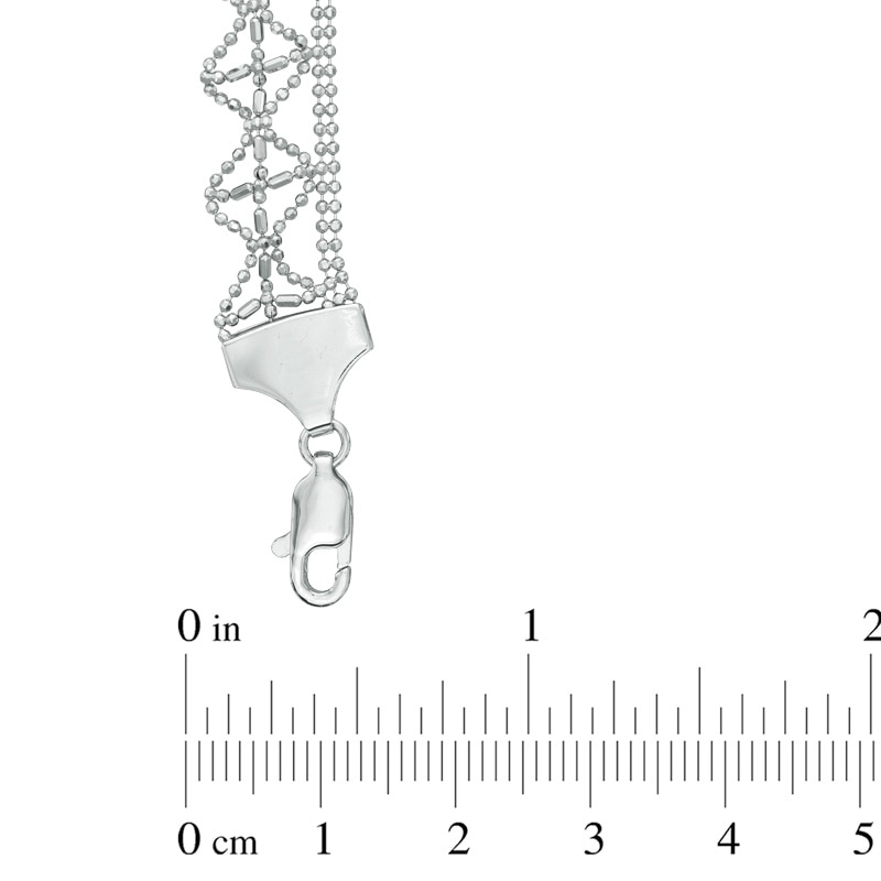 Main Image 2 of Lattice Edge Bib Necklace in Sterling Silver - 17"