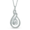 Thumbnail Image 0 of 1/6 CT. T.W. Diamond Flame Pendant in Sterling Silver