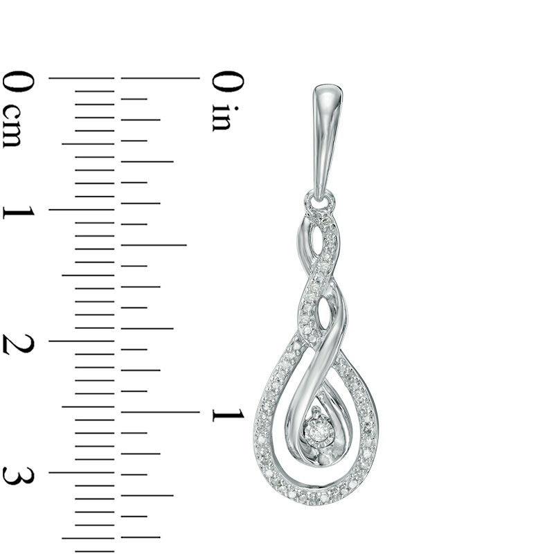 1/6 CT. T.W. Diamond Flame Drop Earrings in Sterling Silver