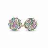 Thumbnail Image 0 of Child's Multi-Color Pastel Crystal Ball Stud Earrings in 14K Gold