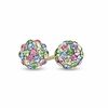 Thumbnail Image 1 of Child's Multi-Color Pastel Crystal Ball Stud Earrings in 14K Gold