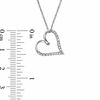 Thumbnail Image 2 of 1/10 CT. T.W. Diamond Twirl Tilted Heart Pendant in Sterling Silver
