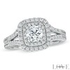 Thumbnail Image 0 of Vera Wang Love Collection 1-1/2 CT. T.W. Diamond Frame Split Shank Engagement Ring in 14K White Gold