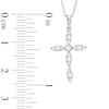 Thumbnail Image 1 of 1/5 CT. T.W. Elongated Oval Diamond Cross Pendant in 10K White Gold