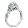 Vera Wang Love Collection 1 CT. T.W. Princess-Cut Diamond Double Frame Twist Engagement Ring in 14K White Gold