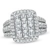 Thumbnail Image 0 of 3 CT. T.W. Princess-Cut Composite Diamond Rectangular Frame Ring in 14K White Gold