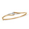 Thumbnail Image 0 of 1/2 CT. T.W. Diamond Flower Bypass Bangle in 14K Gold