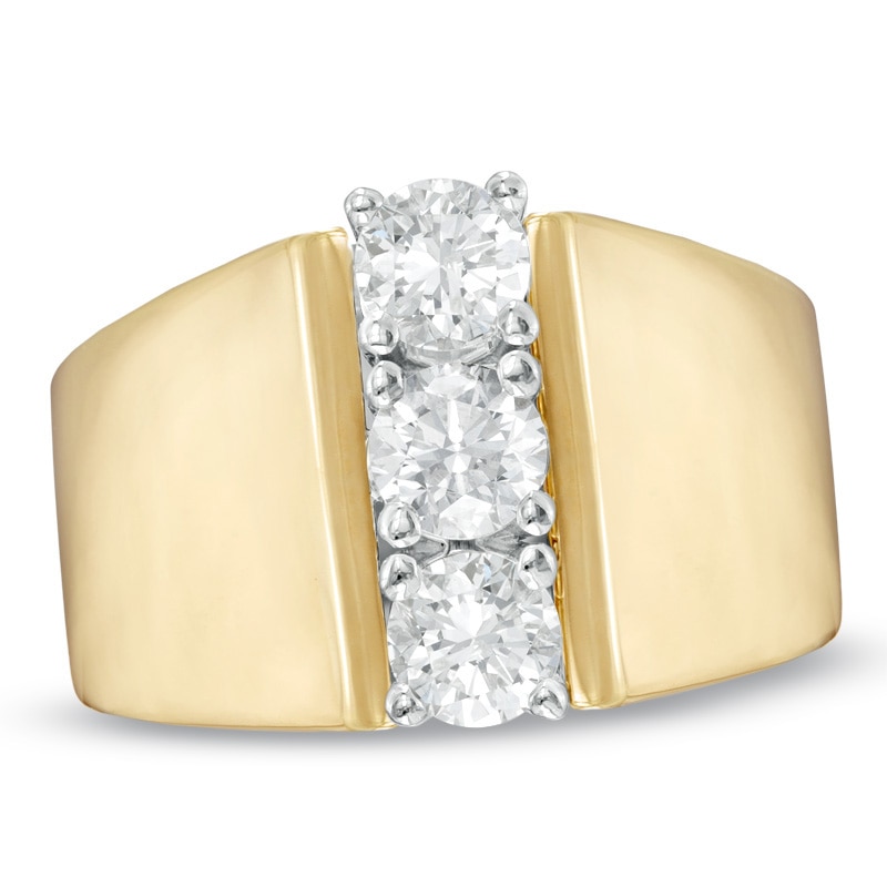 Main Image 1 of 1 CT. T.W. Diamond Three Stone Linear Ring in 14K Gold