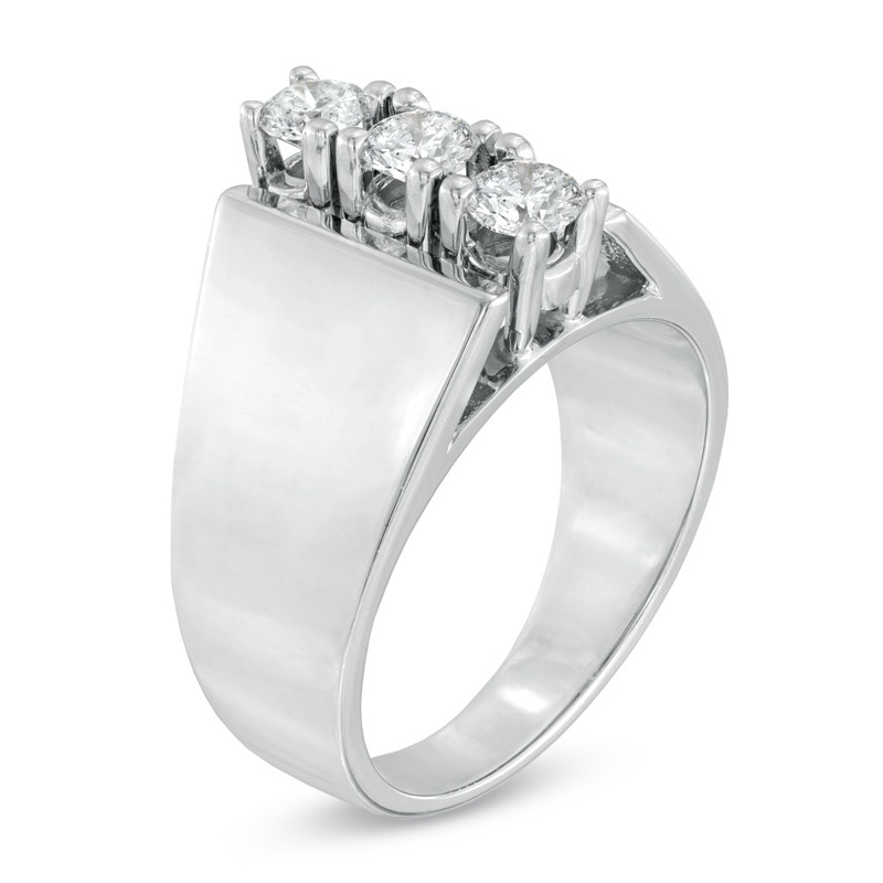 Main Image 2 of 1/2 CT. T.W. Diamond Three Stone Linear Ring in 14K White Gold