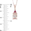 Thumbnail Image 2 of Emerald-Cut Morganite and Pink Tourmaline Pendant in 14K Rose Gold