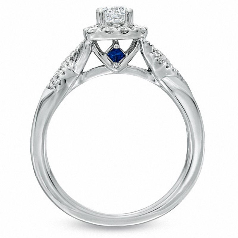 Vera Wang Love Collection 3/4 CT. T.W. Diamond Frame Twist Engagement Ring in 14K White Gold