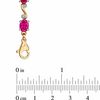 Thumbnail Image 3 of Oval Lab-Created Ruby and Diamond Accent Swirl Bracelet in Sterling Silver with 14K Gold Plate - 7.25"
